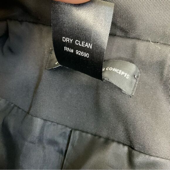 INC Double Breasted Belted Long Lightweight Trench Coat Black Gold Buttons S - Picture 14 of 15